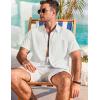 imageCOOFANDY Mens Cotton Linen Shirts Casual Beach Shirts Short Sleeve Button Down Shirts Summer Vacation ShirtsAwhite