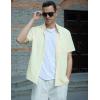 imageCOOFANDY Mens Cotton Linen Shirts Casual Beach Shirts Short Sleeve Button Down Shirts Summer Vacation ShirtsBeige
