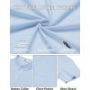 imageCOOFANDY Mens Cotton Linen Shirts Casual Beach Shirts Short Sleeve Button Down Shirts Summer Vacation ShirtsLight Blue