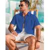 imageCOOFANDY Mens Cotton Linen Shirts Casual Beach Shirts Short Sleeve Button Down Shirts Summer Vacation ShirtsRoyal Blue