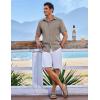 imageCOOFANDY Mens Short Sleeve Button Down Shirt Casual Linen Shirts Summer Beach Vacation Shirt with PocketBrown