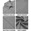 imageCOOFANDY Mens Short Sleeve Button Down Shirt Casual Linen Shirts Summer Beach Vacation Shirt with PocketGrey