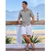 imageCOOFANDY Mens Short Sleeve Button Down Shirt Casual Linen Shirts Summer Beach Vacation Shirt with PocketGrey
