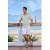 imageCOOFANDY Mens Short Sleeve Button Down Shirt Casual Linen Shirts Summer Beach Vacation Shirt with PocketLeaf