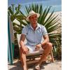 imageCOOFANDY Mens Short Sleeve Button Down Shirt Casual Linen Shirts Summer Beach Vacation Shirt with PocketLight Denim Blue