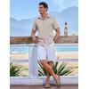 imageCOOFANDY Mens Short Sleeve Button Down Shirt Casual Linen Shirts Summer Beach Vacation Shirt with PocketStone