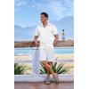 imageCOOFANDY Mens Short Sleeve Button Down Shirt Casual Linen Shirts Summer Beach Vacation Shirt with PocketWhite