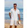 imageCOOFANDY Mens Short Sleeve Button Down Shirt Casual Linen Shirts Summer Beach Vacation Shirt with PocketWhite