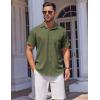 imageCOOFANDY Mens Short Sleeve Button Down Shirt Wrinkle Free Dress Shirts Casual Summer Untucked ShirtArmy Green