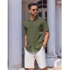 imageCOOFANDY Mens Short Sleeve Button Down Shirt Wrinkle Free Dress Shirts Casual Summer Untucked ShirtArmy Green