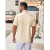 imageCOOFANDY Mens Short Sleeve Button Down Shirt Wrinkle Free Dress Shirts Casual Summer Untucked ShirtBeige