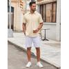 imageCOOFANDY Mens Short Sleeve Button Down Shirt Wrinkle Free Dress Shirts Casual Summer Untucked ShirtBeige