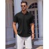 imageCOOFANDY Mens Short Sleeve Button Down Shirt Wrinkle Free Dress Shirts Casual Summer Untucked ShirtBlack