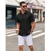 imageCOOFANDY Mens Short Sleeve Button Down Shirt Wrinkle Free Dress Shirts Casual Summer Untucked ShirtBlack