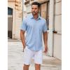 imageCOOFANDY Mens Short Sleeve Button Down Shirt Wrinkle Free Dress Shirts Casual Summer Untucked ShirtBlue