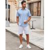 imageCOOFANDY Mens Short Sleeve Button Down Shirt Wrinkle Free Dress Shirts Casual Summer Untucked ShirtBlue
