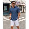 imageCOOFANDY Mens Short Sleeve Button Down Shirt Wrinkle Free Dress Shirts Casual Summer Untucked ShirtDeep Blue