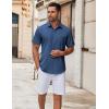 imageCOOFANDY Mens Short Sleeve Button Down Shirt Wrinkle Free Dress Shirts Casual Summer Untucked ShirtDeep Blue