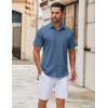 imageCOOFANDY Mens Short Sleeve Button Down Shirt Wrinkle Free Dress Shirts Casual Summer Untucked ShirtDemin Blue