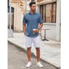 imageCOOFANDY Mens Short Sleeve Button Down Shirt Wrinkle Free Dress Shirts Casual Summer Untucked ShirtDemin Blue