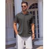 imageCOOFANDY Mens Short Sleeve Button Down Shirt Wrinkle Free Dress Shirts Casual Summer Untucked ShirtGrey