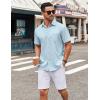 imageCOOFANDY Mens Short Sleeve Button Down Shirt Wrinkle Free Dress Shirts Casual Summer Untucked ShirtLight Blue