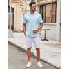 imageCOOFANDY Mens Short Sleeve Button Down Shirt Wrinkle Free Dress Shirts Casual Summer Untucked ShirtLight Blue