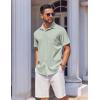 imageCOOFANDY Mens Short Sleeve Button Down Shirt Wrinkle Free Dress Shirts Casual Summer Untucked ShirtLight Green