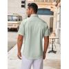 imageCOOFANDY Mens Short Sleeve Button Down Shirt Wrinkle Free Dress Shirts Casual Summer Untucked ShirtLight Green