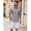 imageCOOFANDY Mens Short Sleeve Button Down Shirt Wrinkle Free Dress Shirts Casual Summer Untucked ShirtLight Grey