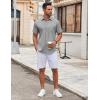 imageCOOFANDY Mens Short Sleeve Button Down Shirt Wrinkle Free Dress Shirts Casual Summer Untucked ShirtLight Grey