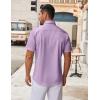 imageCOOFANDY Mens Short Sleeve Button Down Shirt Wrinkle Free Dress Shirts Casual Summer Untucked ShirtLight Purple