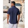 imageCOOFANDY Mens Short Sleeve Button Down Shirt Wrinkle Free Dress Shirts Casual Summer Untucked ShirtNavy Blue
