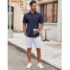 imageCOOFANDY Mens Short Sleeve Button Down Shirt Wrinkle Free Dress Shirts Casual Summer Untucked ShirtNavy Blue