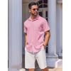 imageCOOFANDY Mens Short Sleeve Button Down Shirt Wrinkle Free Dress Shirts Casual Summer Untucked ShirtPink