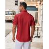 imageCOOFANDY Mens Short Sleeve Button Down Shirt Wrinkle Free Dress Shirts Casual Summer Untucked ShirtRed