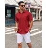 imageCOOFANDY Mens Short Sleeve Button Down Shirt Wrinkle Free Dress Shirts Casual Summer Untucked ShirtRed