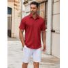 imageCOOFANDY Mens Short Sleeve Button Down Shirt Wrinkle Free Dress Shirts Casual Summer Untucked ShirtRed