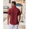 imageCOOFANDY Mens Short Sleeve Button Down Shirt Wrinkle Free Dress Shirts Casual Summer Untucked ShirtWine Red