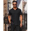 imageCOOFANDY Mens Short Sleeve Dress Shirts Wrinkle Free Button Down Shirts Stain Shield Shirts with PocketBlack