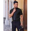 imageCOOFANDY Mens Short Sleeve Dress Shirts Wrinkle Free Button Down Shirts Stain Shield Shirts with PocketBlack
