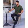 imageCOOFANDY Mens Short Sleeve Dress Shirts Wrinkle Free Button Down Shirts Stain Shield Shirts with PocketDark Army Green
