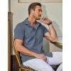 imageCOOFANDY Mens Short Sleeve Dress Shirts Wrinkle Free Button Down Shirts Stain Shield Shirts with PocketDenim Blue