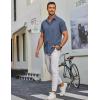 imageCOOFANDY Mens Short Sleeve Dress Shirts Wrinkle Free Button Down Shirts Stain Shield Shirts with PocketDenim Blue