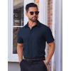 imageCOOFANDY Mens Short Sleeve Dress Shirts Wrinkle Free Button Down Shirts Stain Shield Shirts with PocketNavy Blue