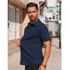 imageCOOFANDY Mens Short Sleeve Dress Shirts Wrinkle Free Button Down Shirts Stain Shield Shirts with PocketNavy Blue