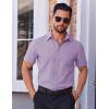 imageCOOFANDY Mens Short Sleeve Dress Shirts Wrinkle Free Button Down Shirts Stain Shield Shirts with PocketPurple