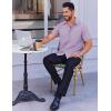 imageCOOFANDY Mens Short Sleeve Dress Shirts Wrinkle Free Button Down Shirts Stain Shield Shirts with PocketPurple