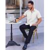 imageCOOFANDY Mens Short Sleeve Dress Shirts Wrinkle Free Button Down Shirts Stain Shield Shirts with PocketWhite