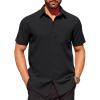 imageCOOFANDY Mens Short Sleeve Dress Shirts Wrinkle Free Button Down Shirts Stain Shield Shirts with PocketBlack